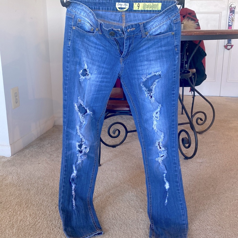 Indigo rein distressed jeans